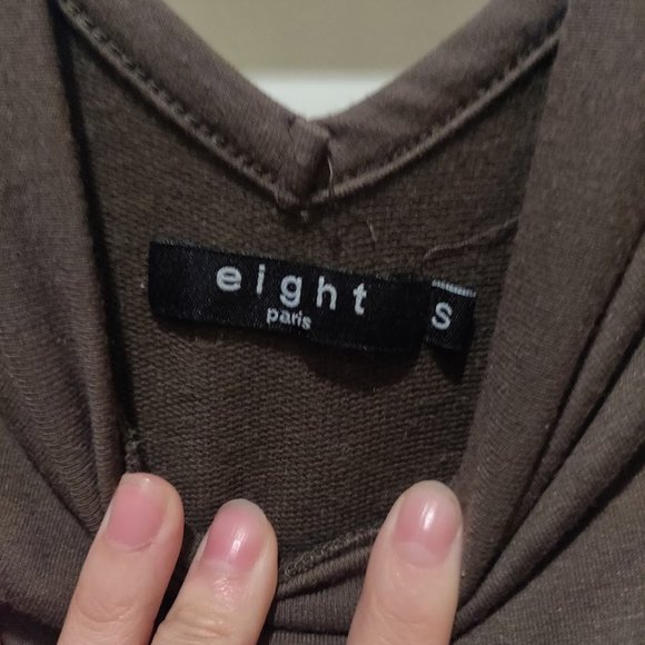 Eight Brown Cotton Dress with Ruffled Hem, Size S - Picture 3 of 3